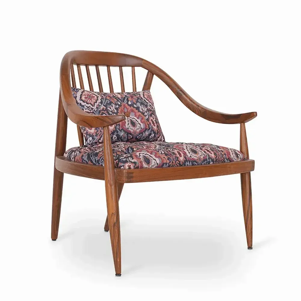Chairs - Vakra - Teakwood Lounge Chair - ALANKARAM