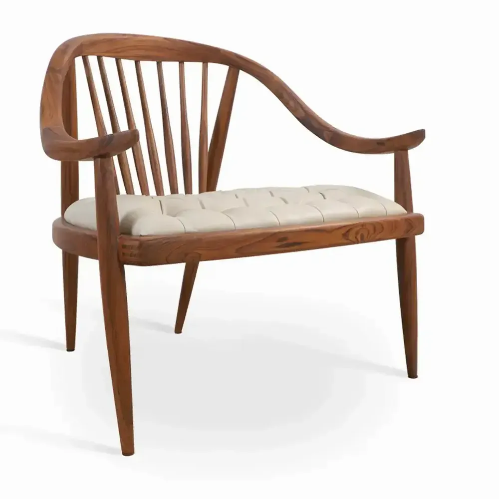 Chairs - Vakra - Teakwood Lounge Chair - ALANKARAM