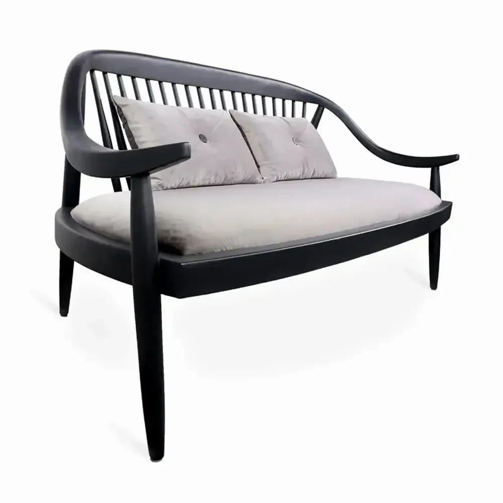 Sofas - Vakra - Two Seater sofa With Black Stain - ALANKARAM