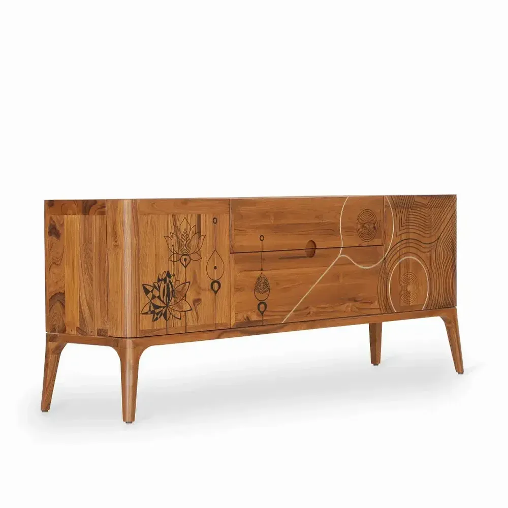 TV stands - Zen Teakwood TV Unit - ALANKARAM