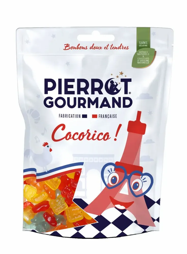 Candy - Doypack 100g Sweet gummies Cocorico - PIERROT GOURMAND