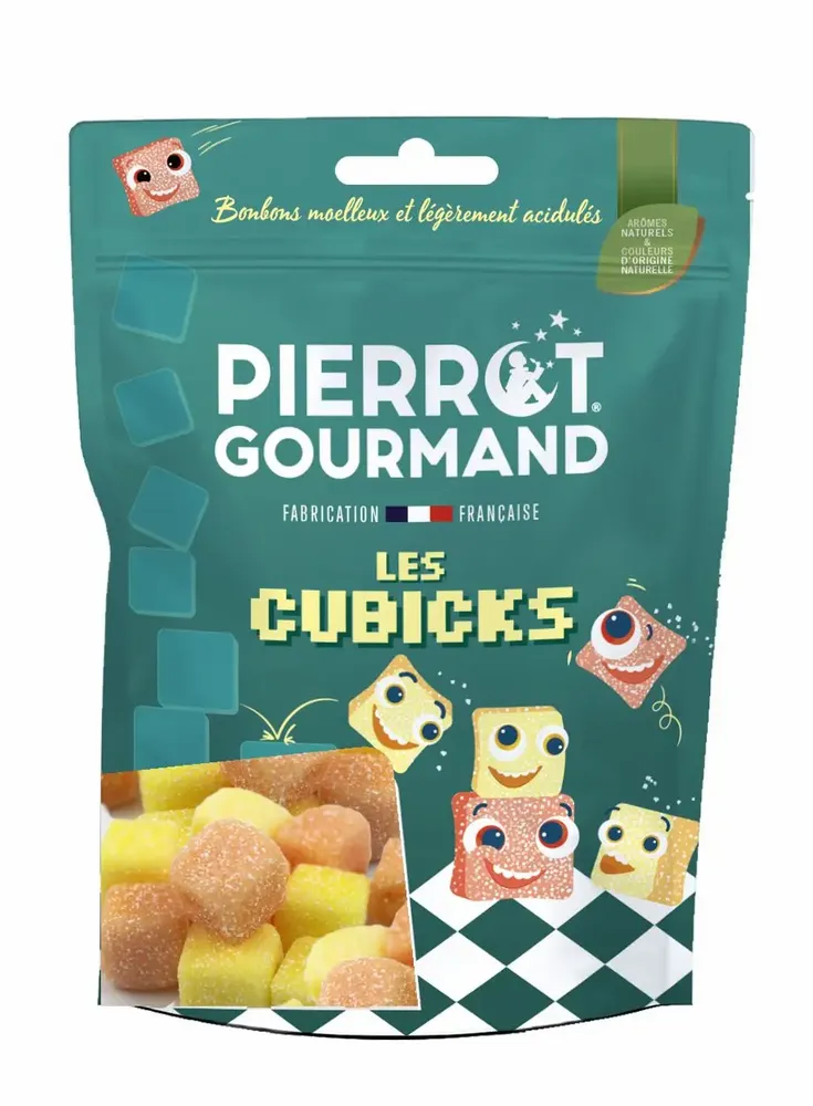 Candy - 100g doypack bag Cubicks candies - PIERROT GOURMAND