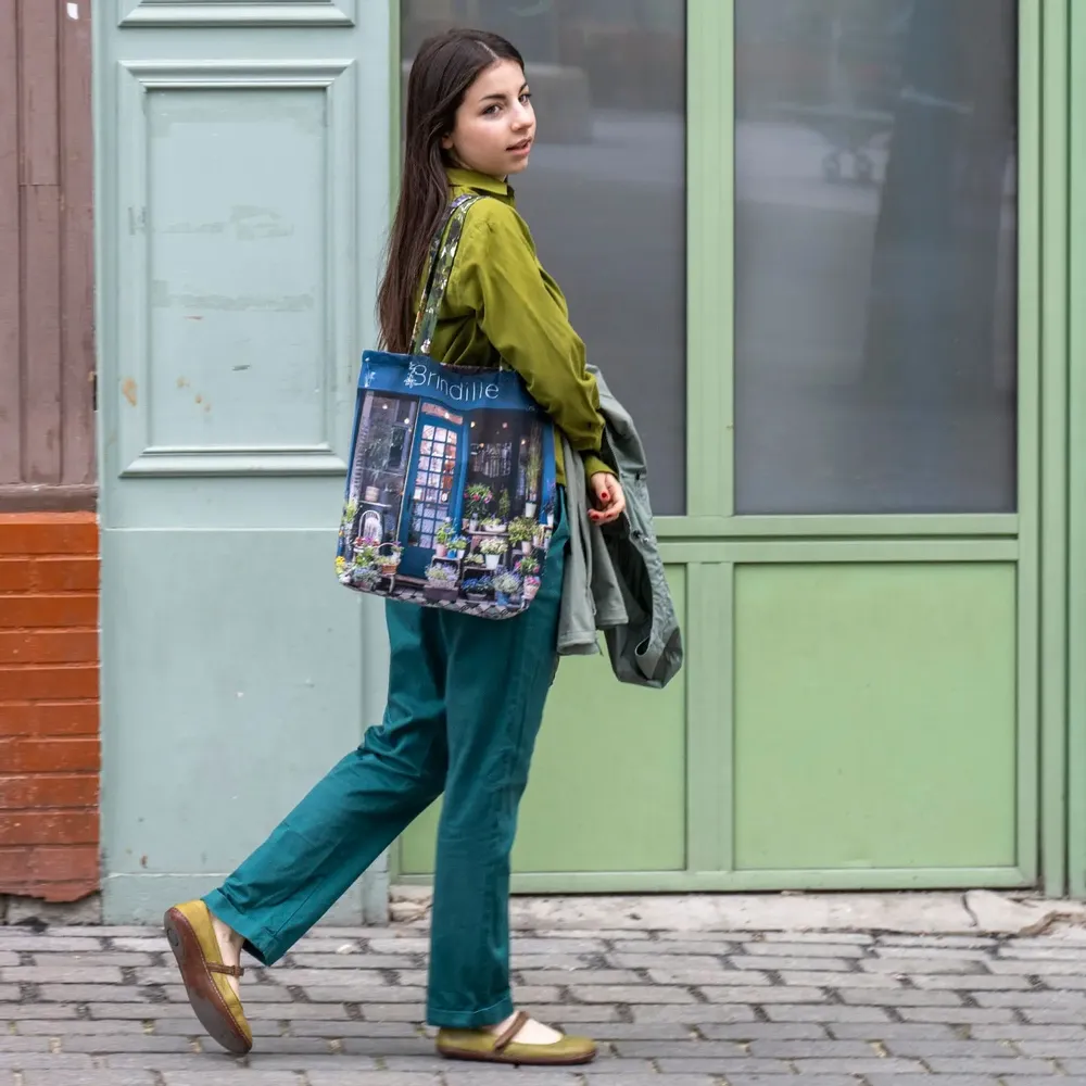 Homewear textile - Tote bag Paris Fleuriste - MARON BOUILLIE
