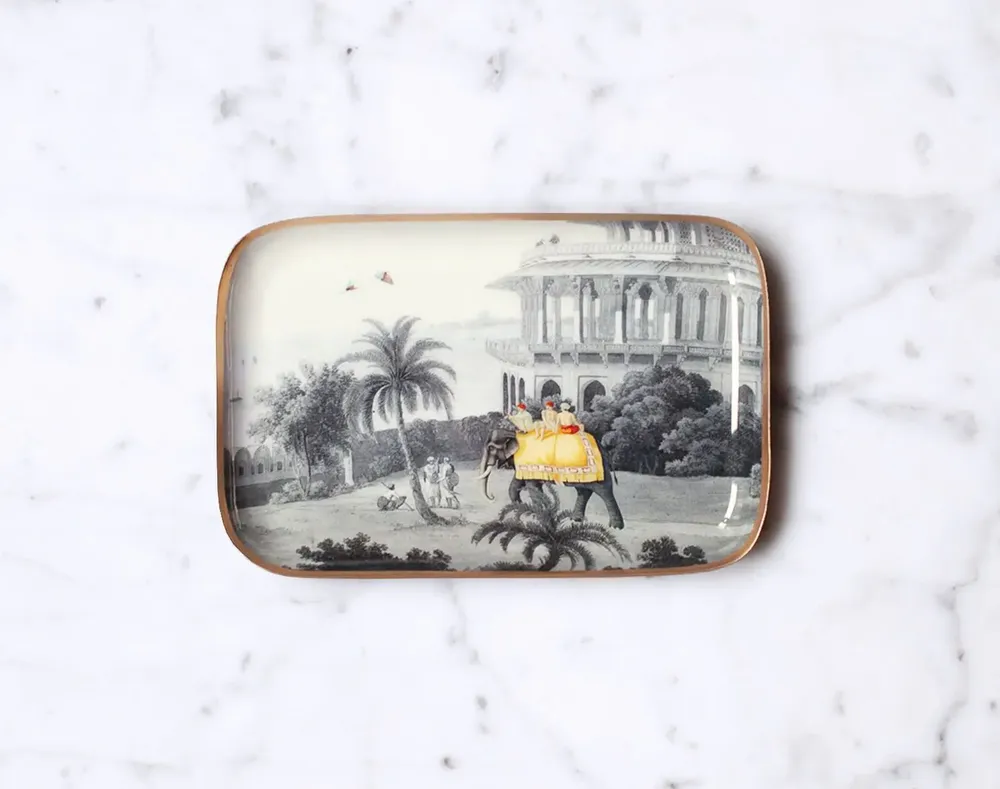 Trays - India enamelled tray - PARADISIO IMAGINARIUM