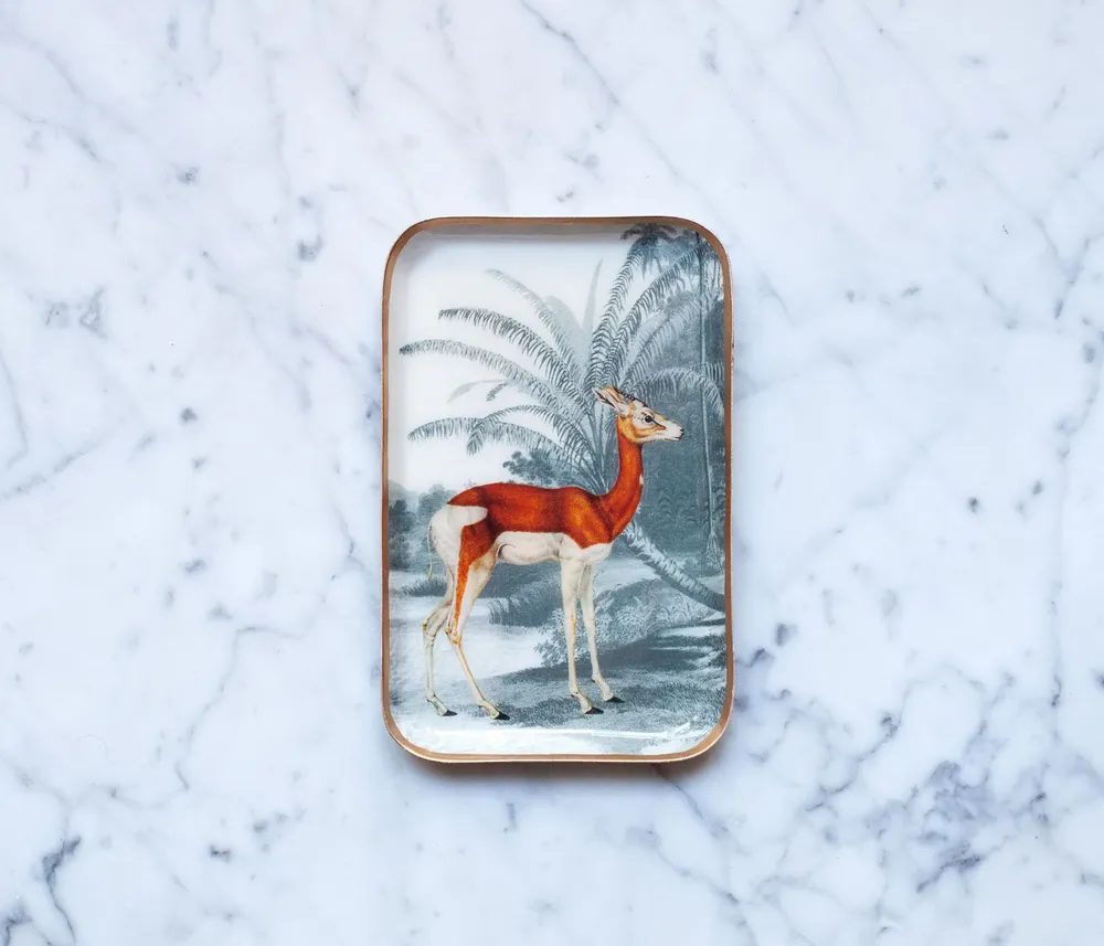 Trays - Gazelle enamelled tray - PARADISIO IMAGINARIUM