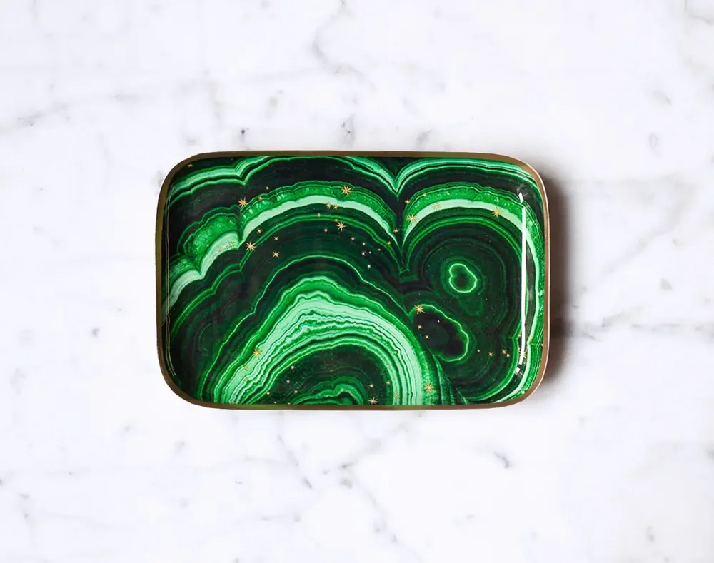Trays - Malachite enamelled tray - PARADISIO IMAGINARIUM