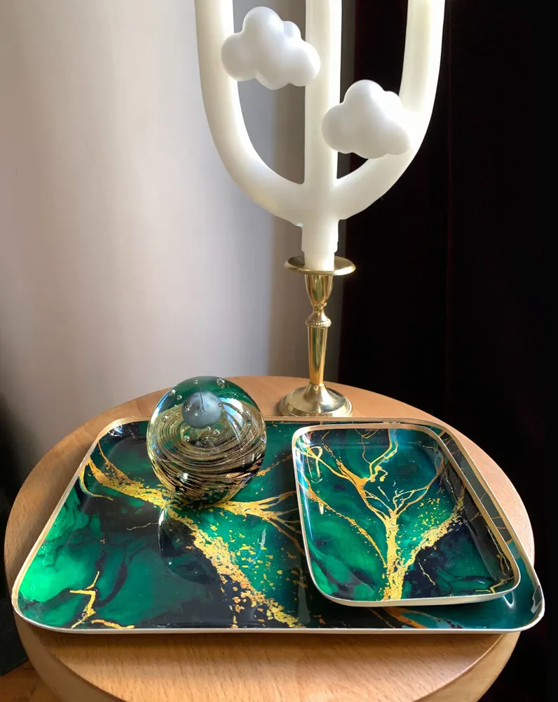 Trays - Amazon enamelled tray - PARADISIO IMAGINARIUM