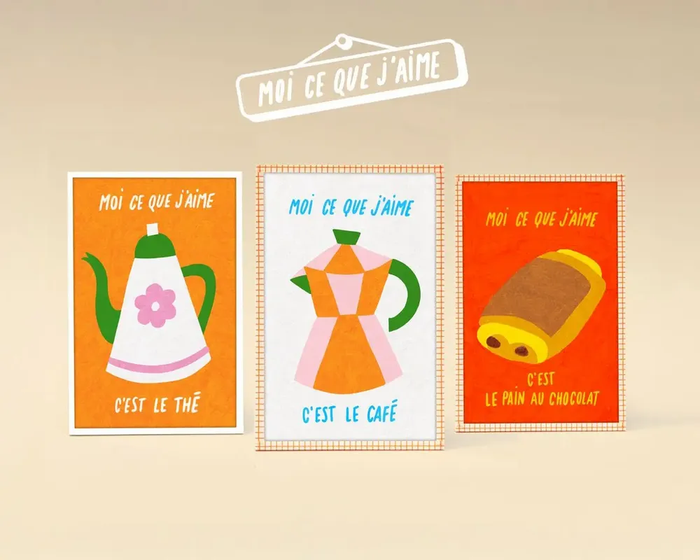 Autres décorations murales - Illustrations encadrées "Moi ce que j'aime" - MOI CE QUE J'AIME