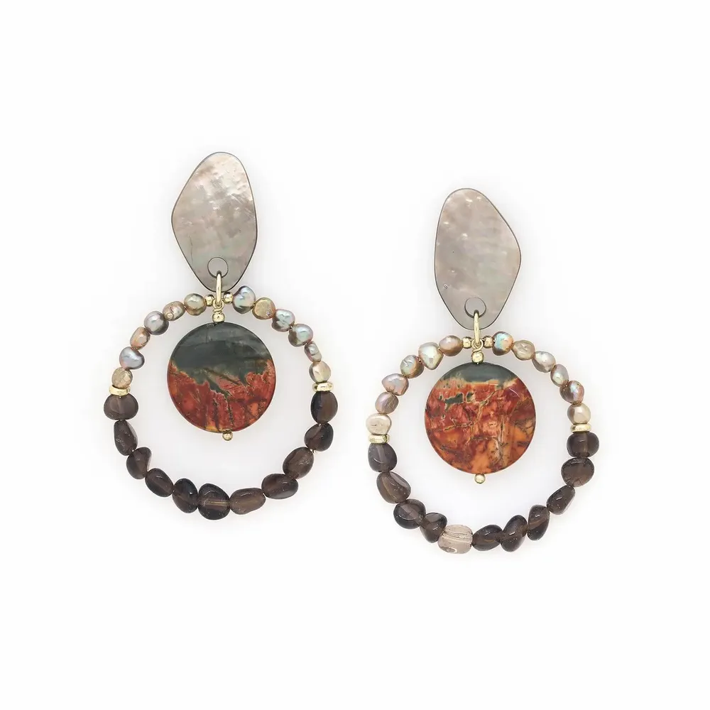 Bijoux - Boucles d'oreilles poussoir gitanes – L’ILE ROUSSE - NATURE BIJOUX