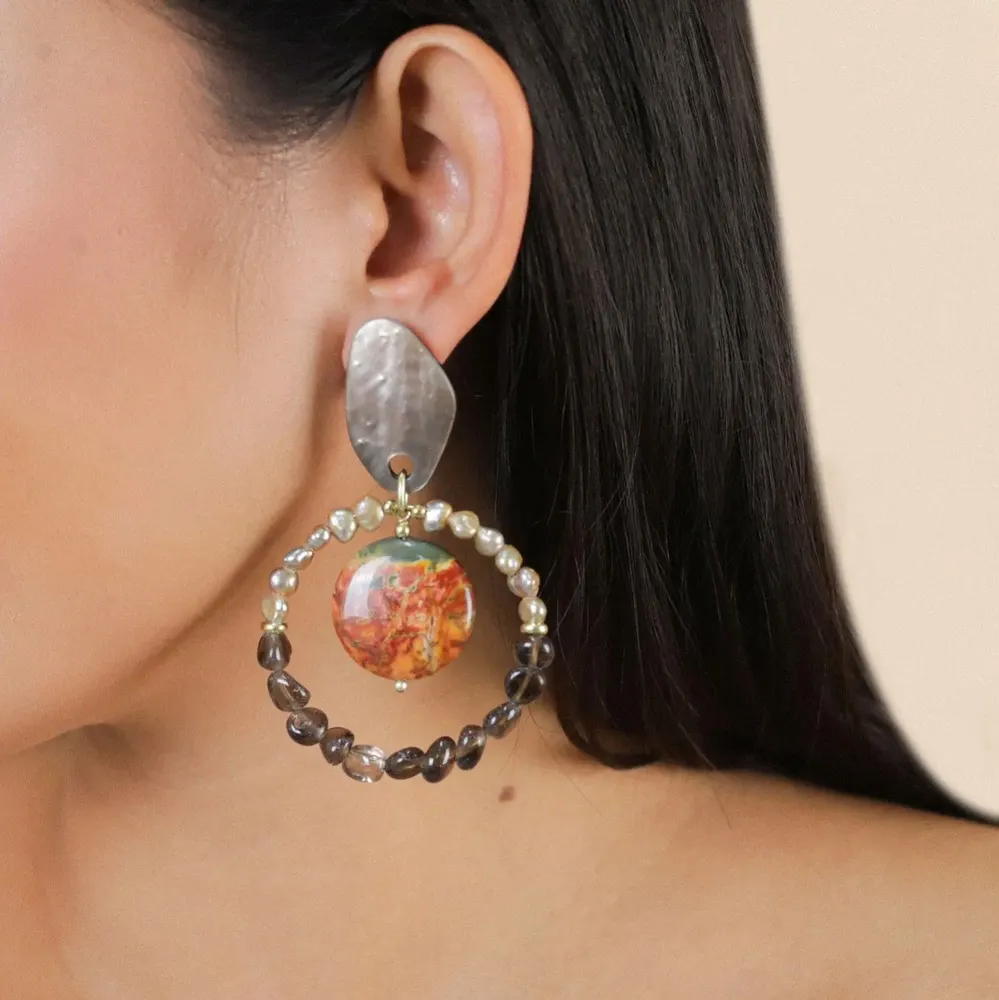 Bijoux - Boucles d'oreilles poussoir gitanes – L’ILE ROUSSE - NATURE BIJOUX