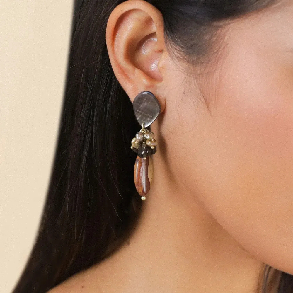 Jewelry - Multi dangles post earrings – L’ILE ROUSSE - NATURE BIJOUX