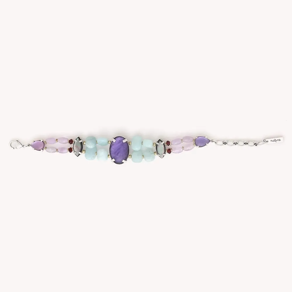 Jewelry - 2 rows bracelet with violet cab – GOTBORG - NATURE BIJOUX