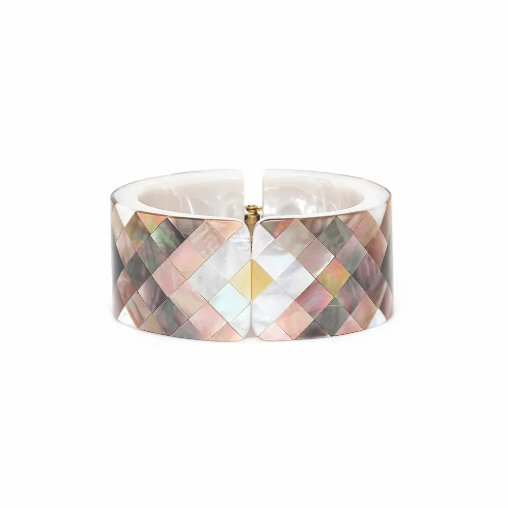 Jewelry - 4 shell marquetry articulated bracelet – SAN LAZZARO - NATURE BIJOUX