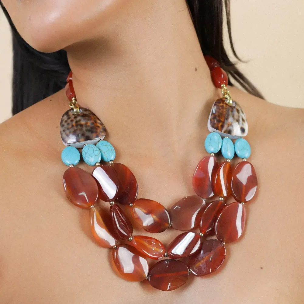 Bijoux - Collier plastron 3 rangs – SURABAYA - NATURE BIJOUX