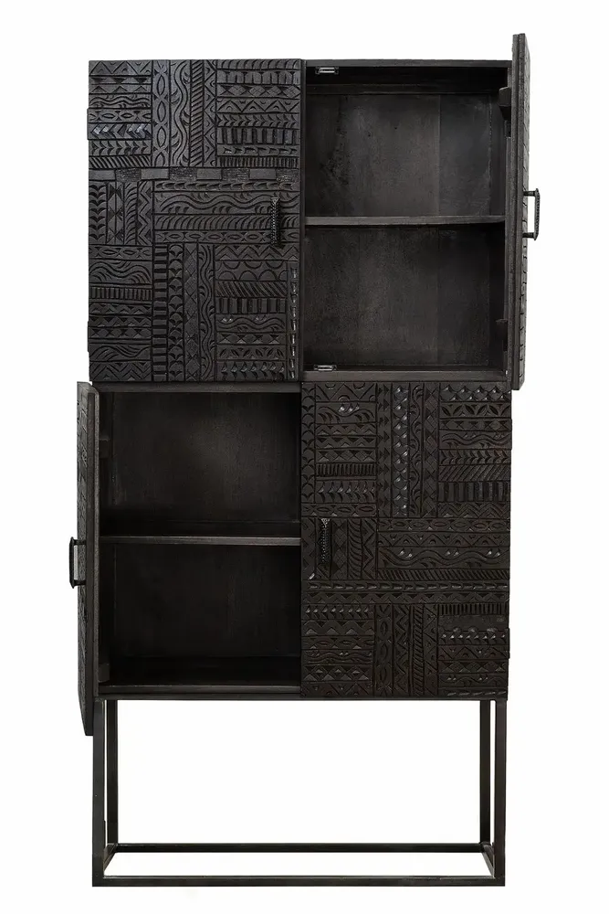 Sideboards - Mango wood display case and metal legs - GINER Y COLOMER