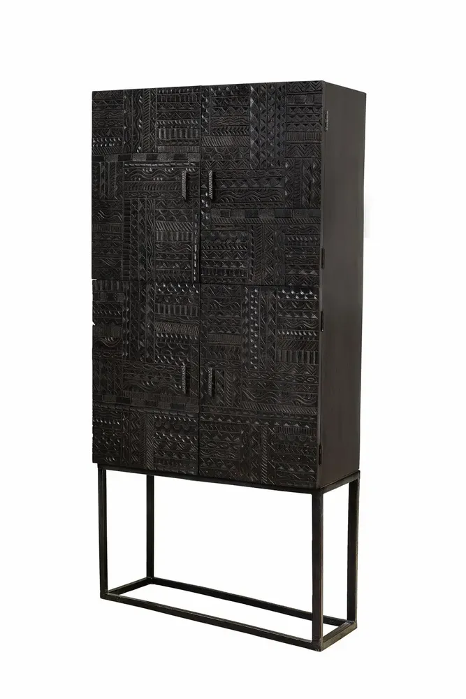 Sideboards - Mango wood display case and metal legs - GINER Y COLOMER