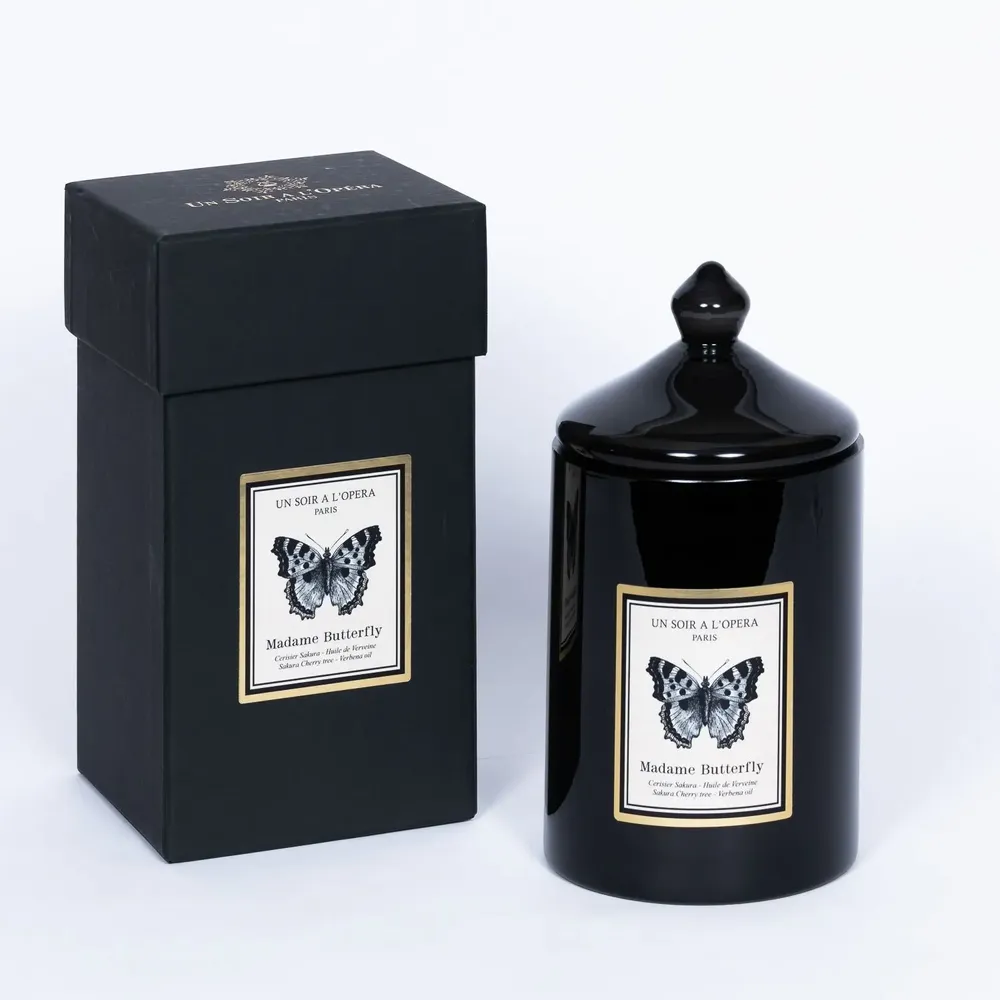 Objets de décoration - MADAME BUTTERFLY - BOUGIE PARFUMÉE 100 % CIRE VÉGÉTALE - 1KG - UN SOIR A L'OPERA