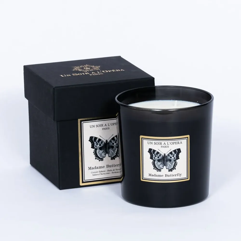 Objets de décoration - MADAME BUTTERFLY - BOUGIE PARFUMÉE 100 % CIRE VÉGÉTALE - 550GR - UN SOIR A L'OPERA