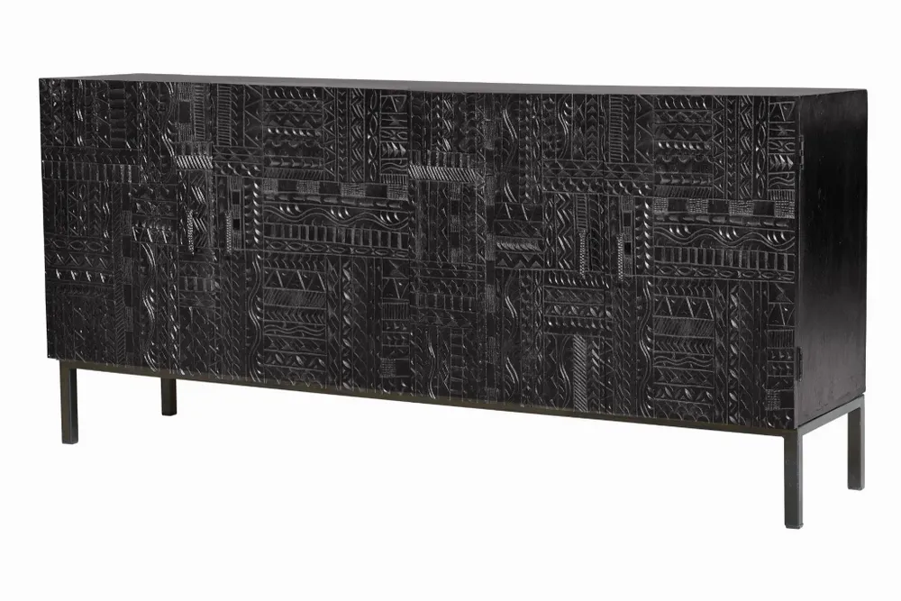 Sideboards - Sideboard in mango wood and dark walnut metal legs - GINER Y COLOMER