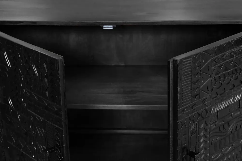 Sideboards - Sideboard in mango wood and dark walnut metal legs - GINER Y COLOMER