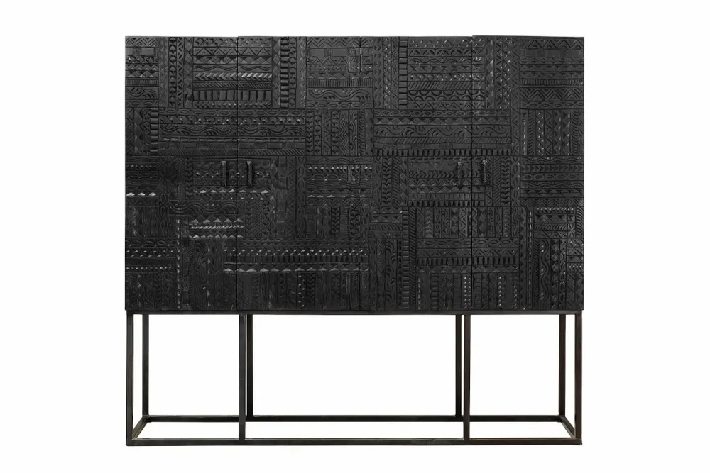 Sideboards - Mango wood display case and metal legs - GINER Y COLOMER