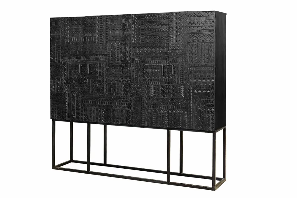 Sideboards - Mango wood display case and metal legs - GINER Y COLOMER