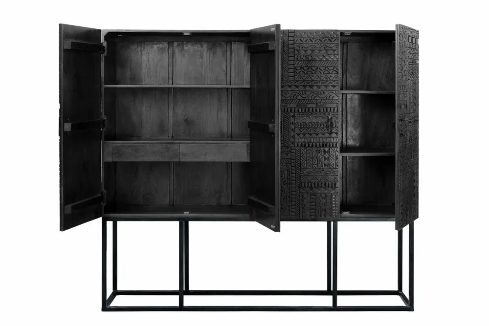 Sideboards - Mango wood display case and metal legs - GINER Y COLOMER