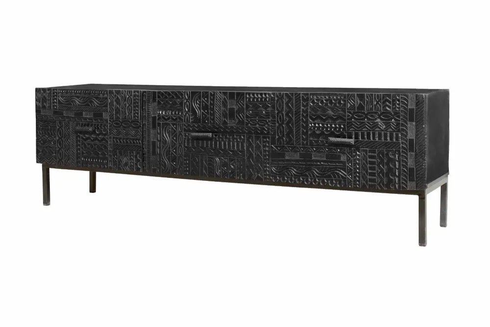 TV stands - TV cabinet in mango wood and metal legs - GINER Y COLOMER