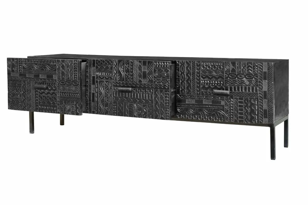 TV stands - TV cabinet in mango wood and metal legs - GINER Y COLOMER
