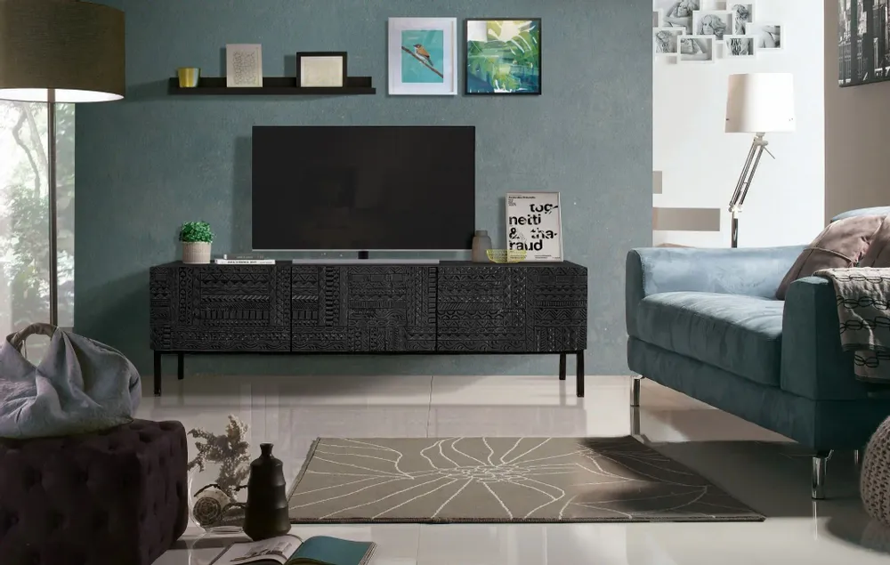 TV stands - TV cabinet in mango wood and metal legs - GINER Y COLOMER
