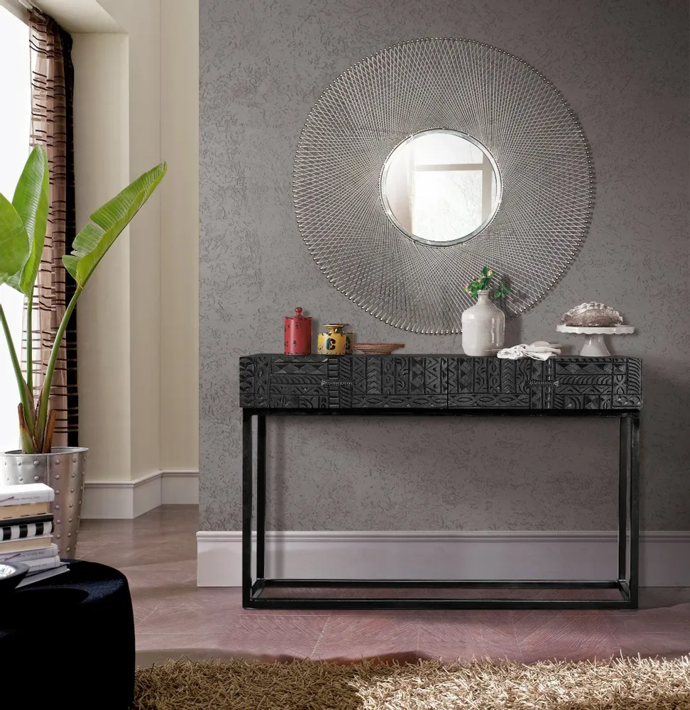 Console table - Console in mango wood and metal legs - GINER Y COLOMER