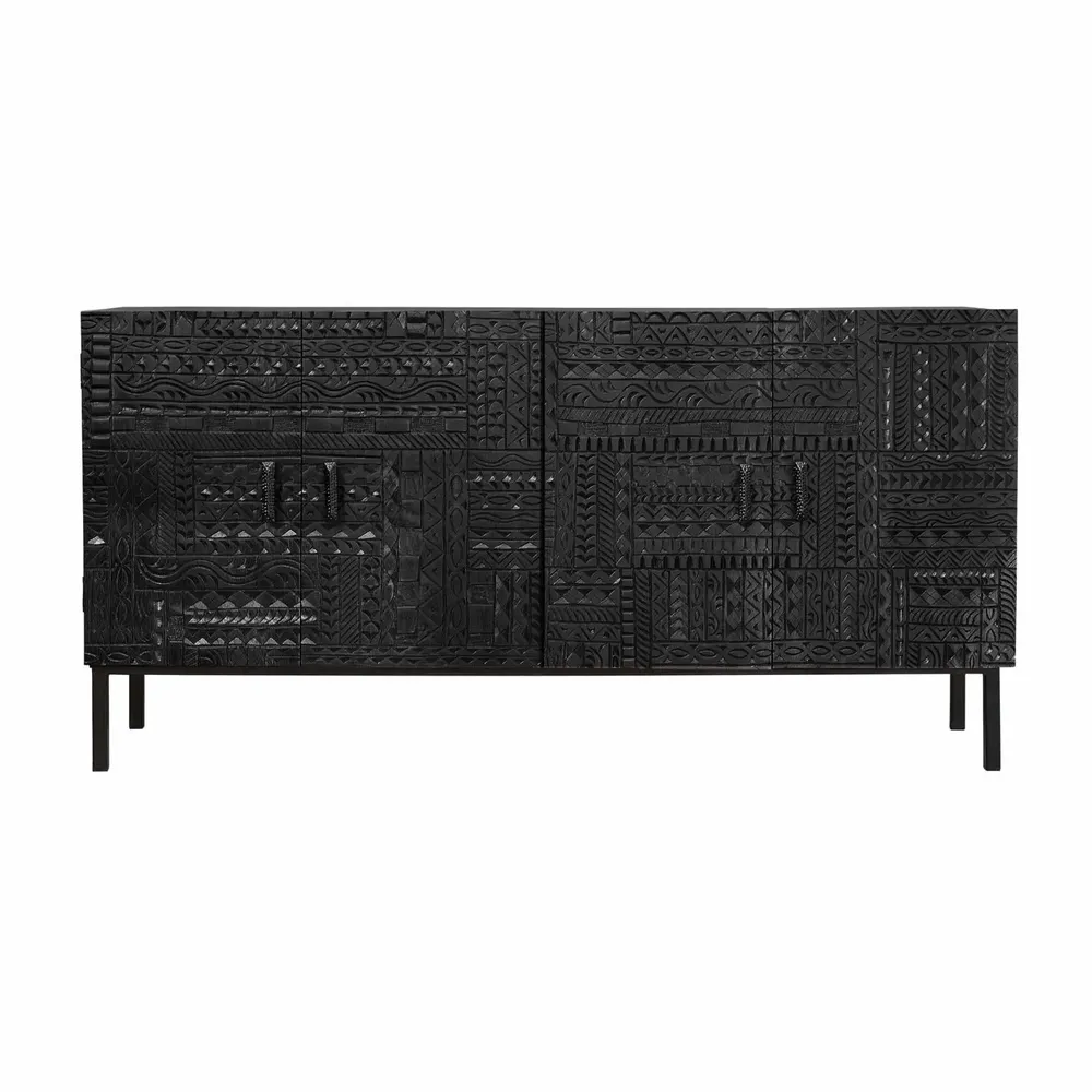 Sideboards - Sideboard in mango wood and dark walnut metal legs - GINER Y COLOMER