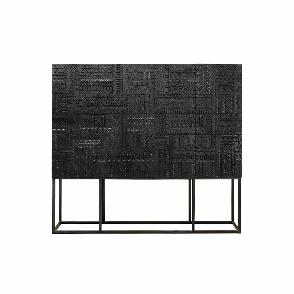 Sideboards - Mango wood display case and metal legs - GINER Y COLOMER