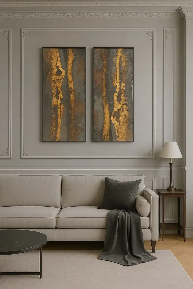 Paintings - Diptyque paint Acrylic resin "CARAMEL" - TURIK&ART (KSENIIA TURIK)