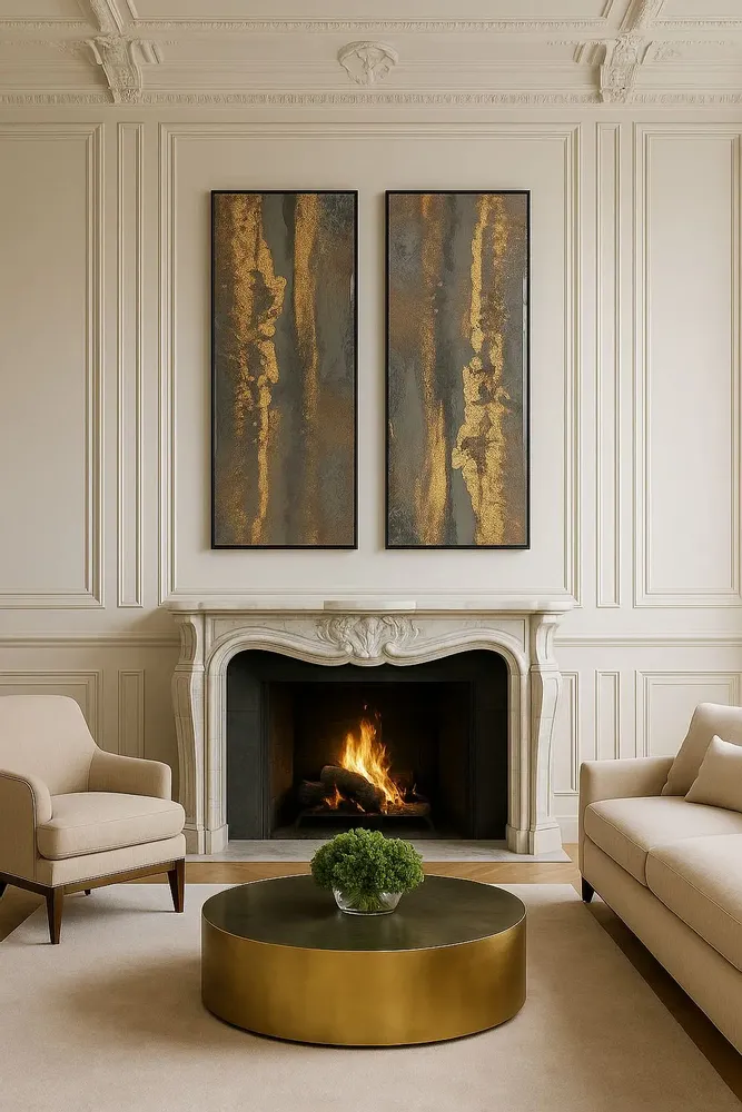 Paintings - Diptyque paint Acrylic resin "CARAMEL" - TURIK&ART (KSENIIA TURIK)