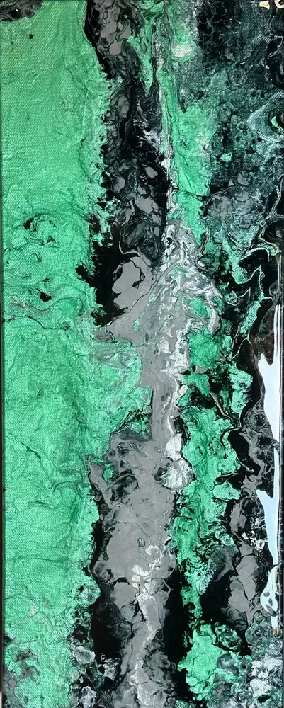 Paintings - Painting Acrylic Resin Diptych "Malachite" - TURIK&ART (KSENIIA TURIK)