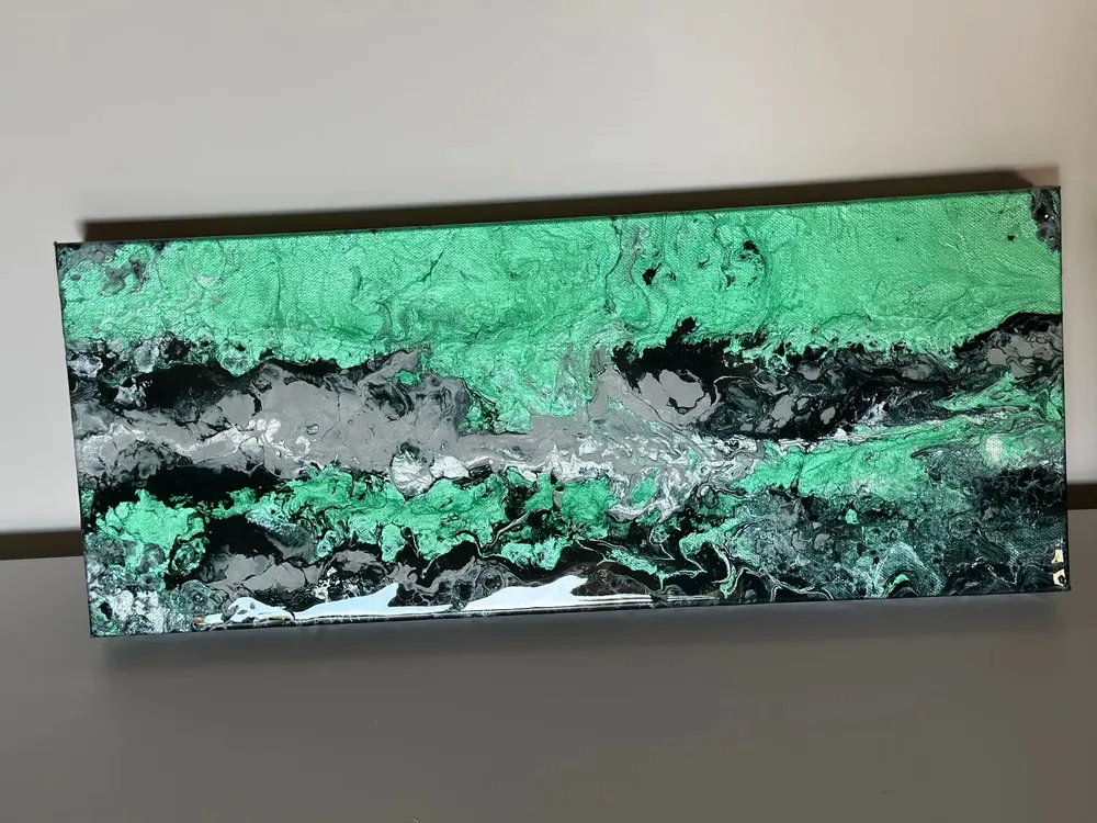 Paintings - Painting Acrylic Resin Diptych "Malachite" - TURIK&ART (KSENIIA TURIK)