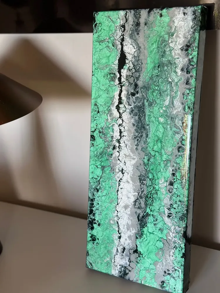 Paintings - Painting Acrylic Resin Diptych "Malachite" - TURIK&ART (KSENIIA TURIK)