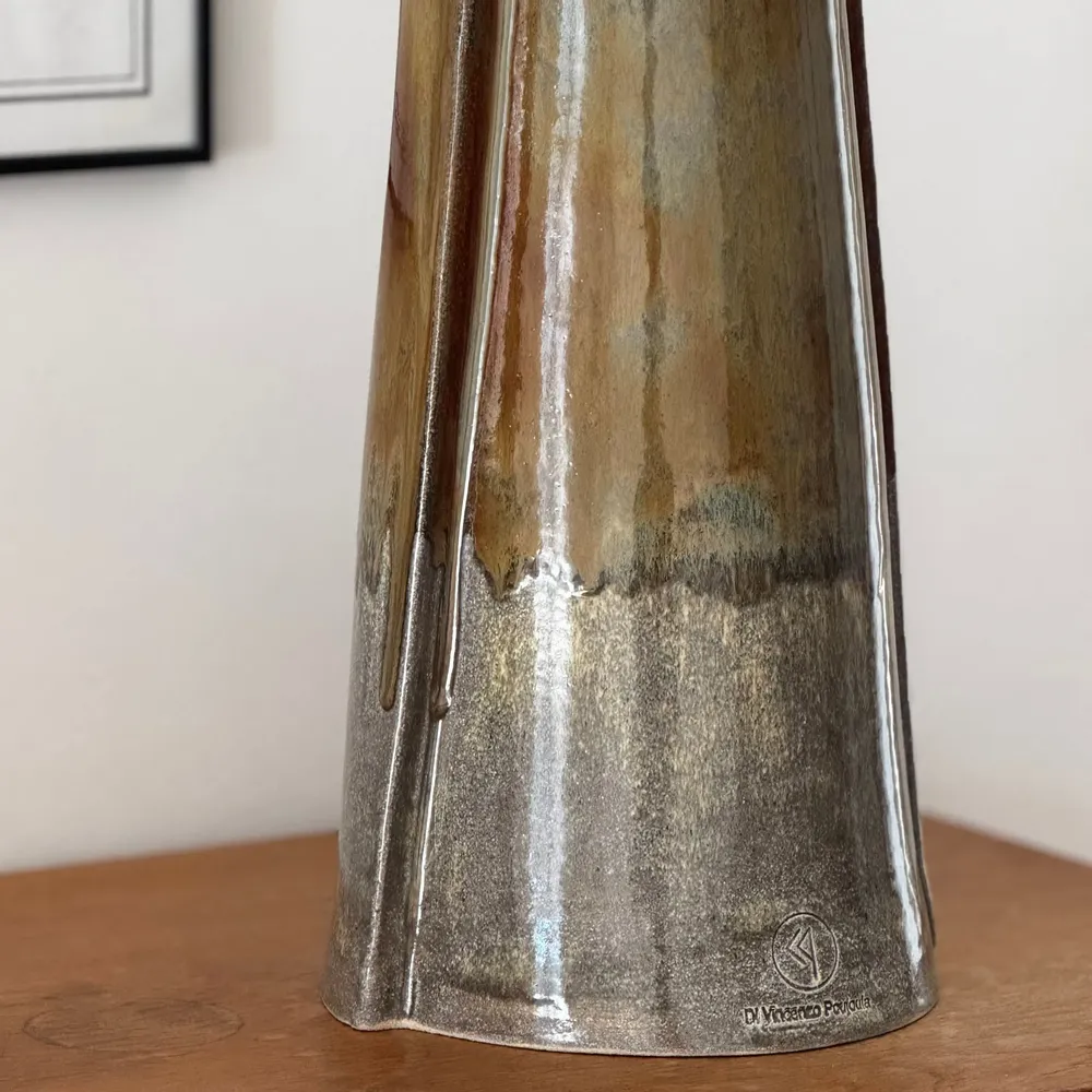 Céramique - Lampe à poser sculpturale conique - FUOCO collection - DI VINCENZO POUJOULA
