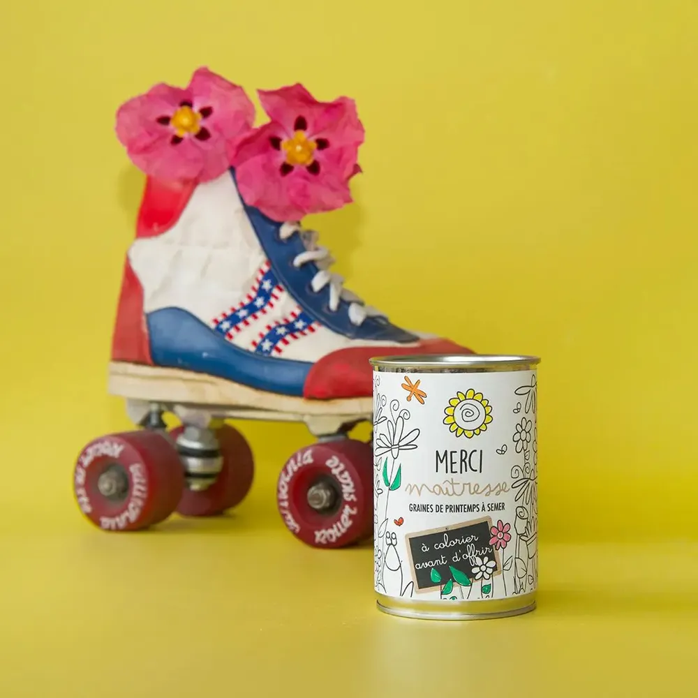 Cadeaux - Kit à semer "Merci maîtresse - À colorier" Fabriqué en France - MAUVAISES GRAINES