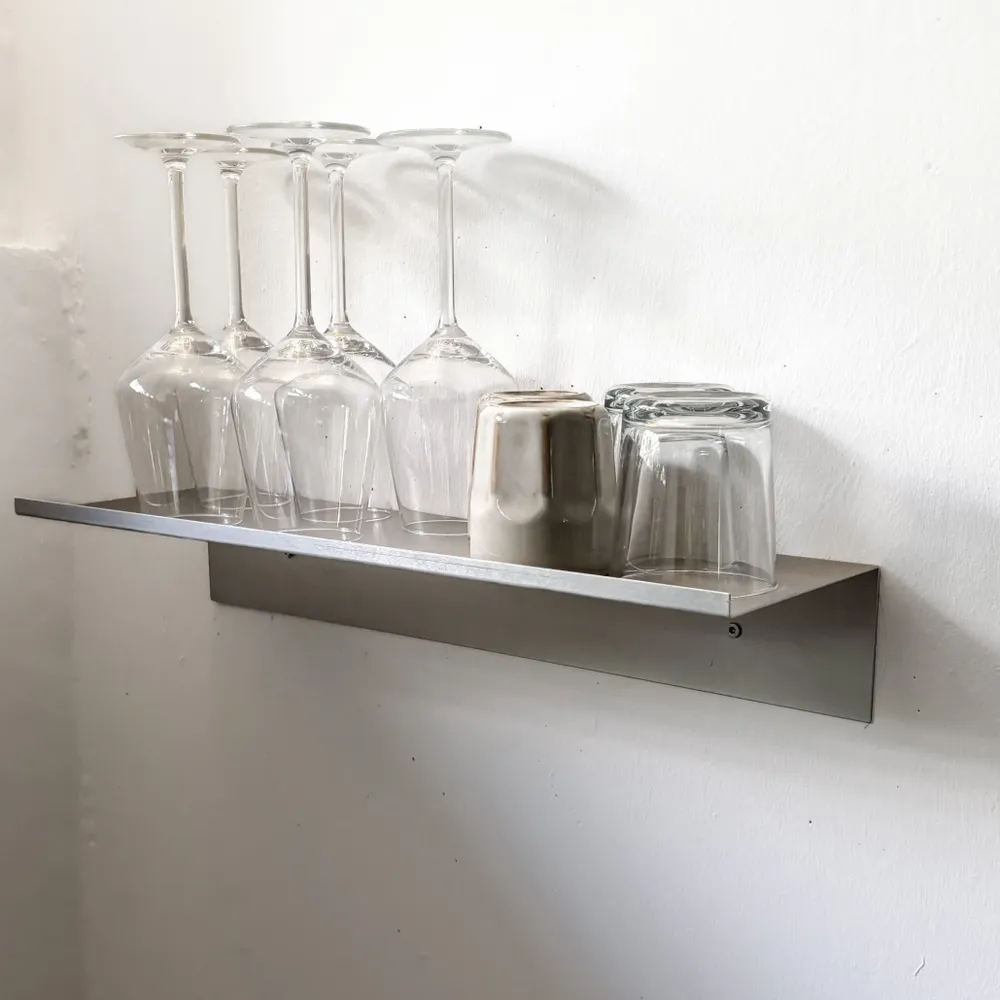 Shelves - Minimalist Wall Shelf in Brushed Aluminum - CASE STUDIOS