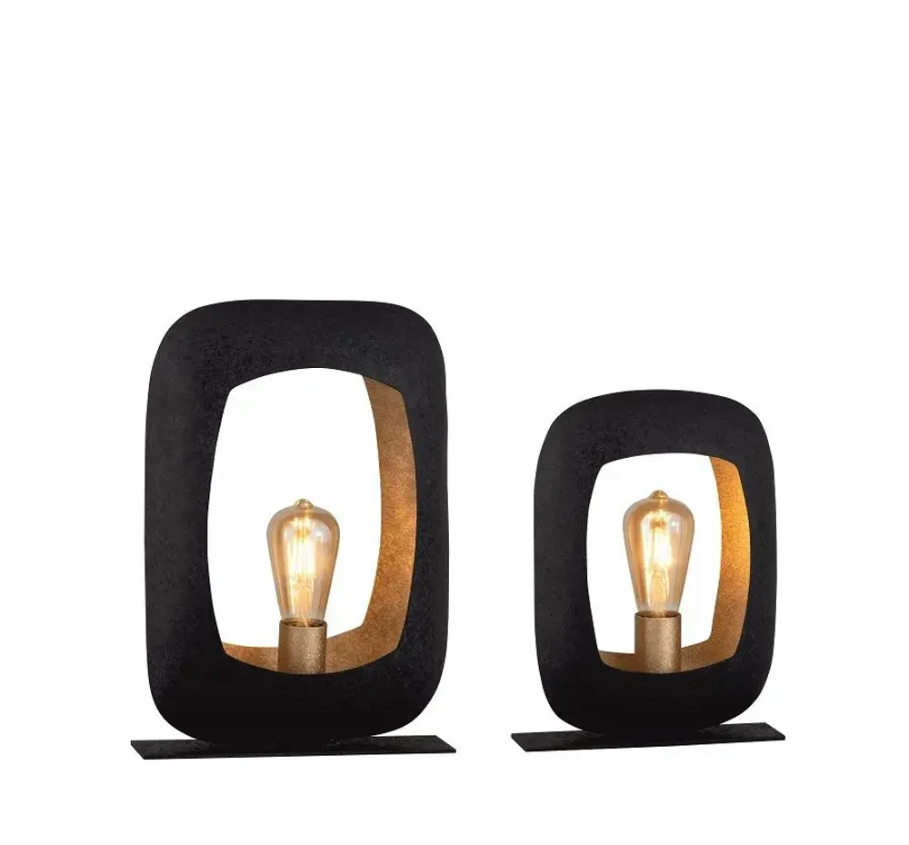 Lampes de bureau - S/2 LAMPES ASS.'PARIS' NOIR MAT+GOLD - FANCY
