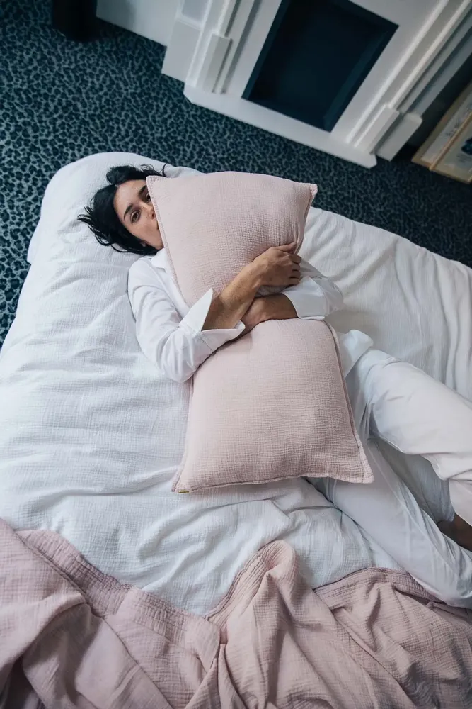 Coussins textile - Grand coussin en double gaze de coton. - LES PENSIONNAIRES