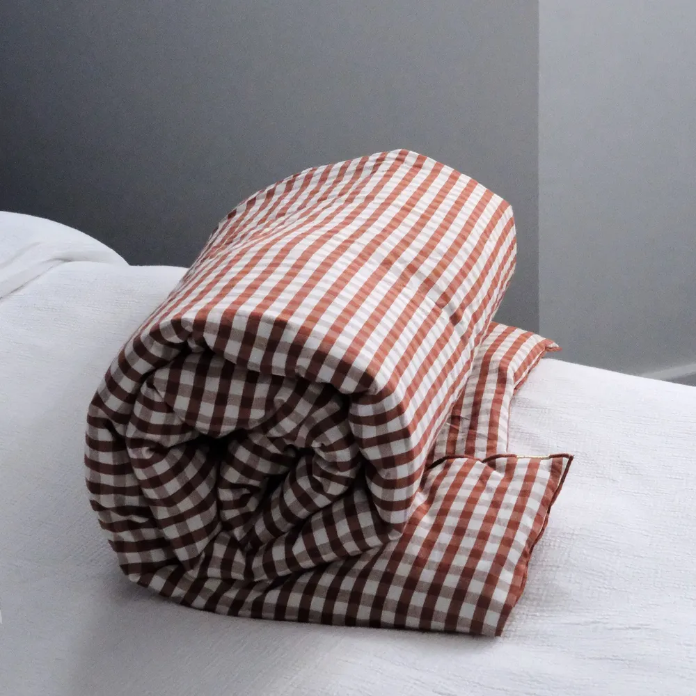 Linge de lit - Edredon vichy en lin et coton - LES PENSIONNAIRES