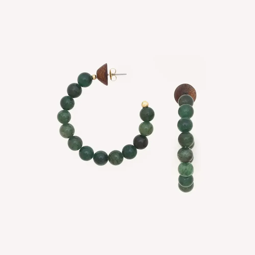 Jewelry - Creole earrings - Aventurine - NATURE BIJOUX