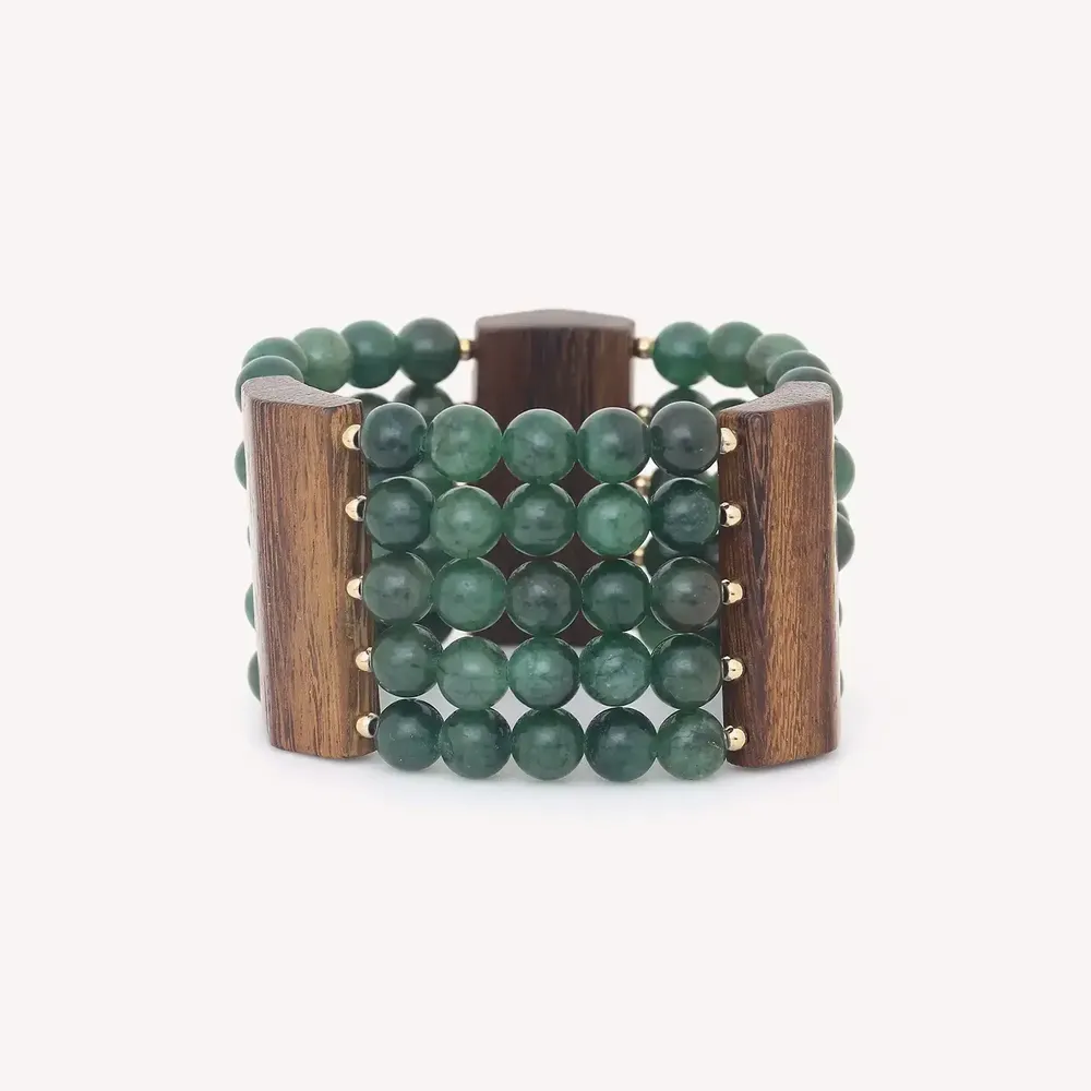 Jewelry - 5 rows stratch bracelet - Aventurine - NATURE BIJOUX