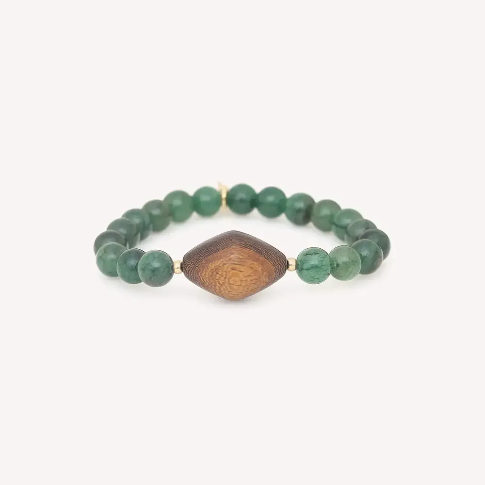 Jewelry - Stretch bracelet with 1 robles bead - Aventurine - NATURE BIJOUX