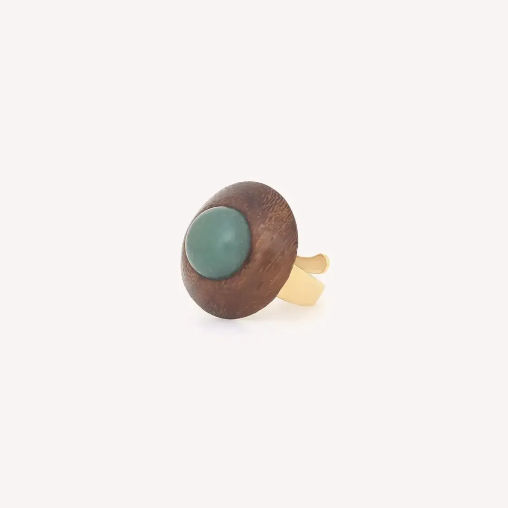 Jewelry - Adjustable round ring roblès and aventurine - Aventurine - NATURE BIJOUX
