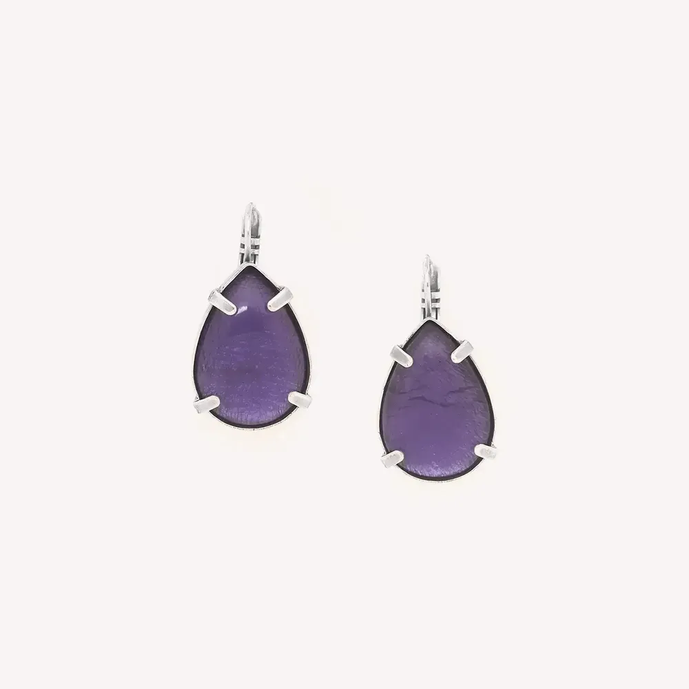 Jewelry - Violet drop french hook earrings - Gotborg - NATURE BIJOUX