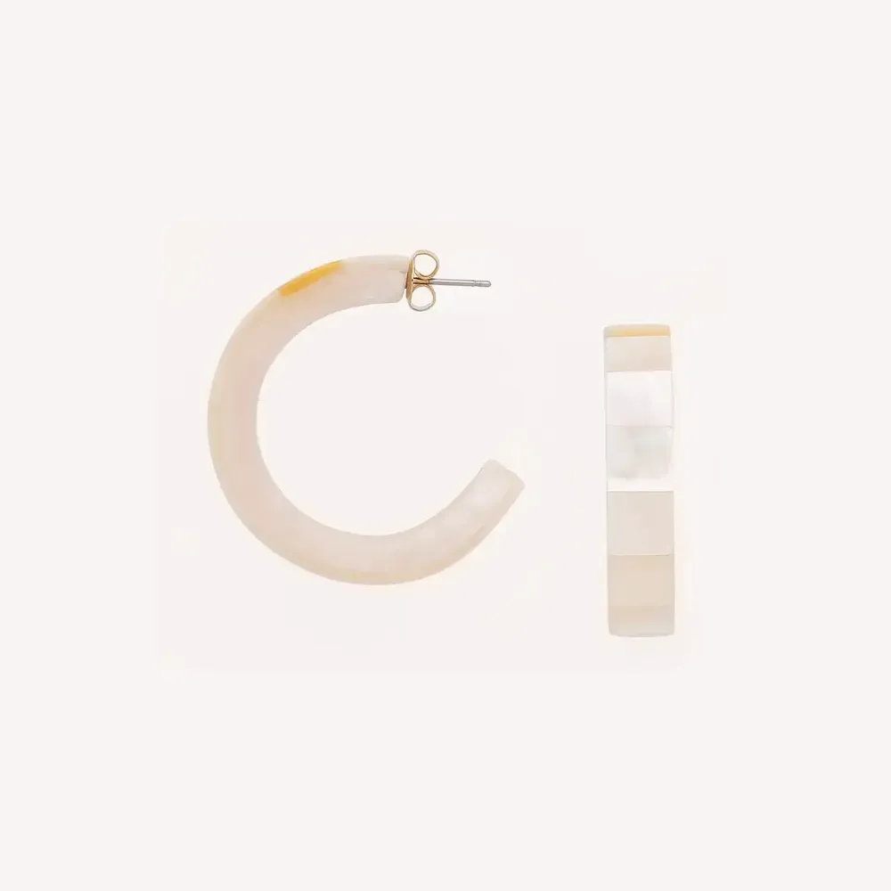 Jewelry - White MOP creoles earrings - San Lazzaro - NATURE BIJOUX